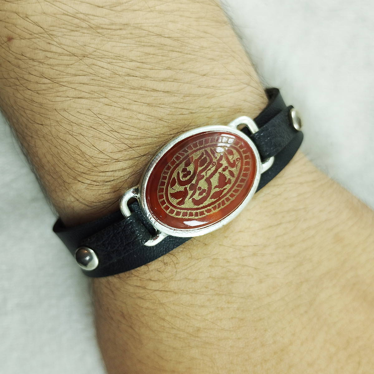 دستبند سلین کالا مدل عقیق طرح یا شمس الشموس کد COD-16