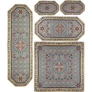 ست 5 تکه رومیزی ابریشم طرح کهکشان کد 01