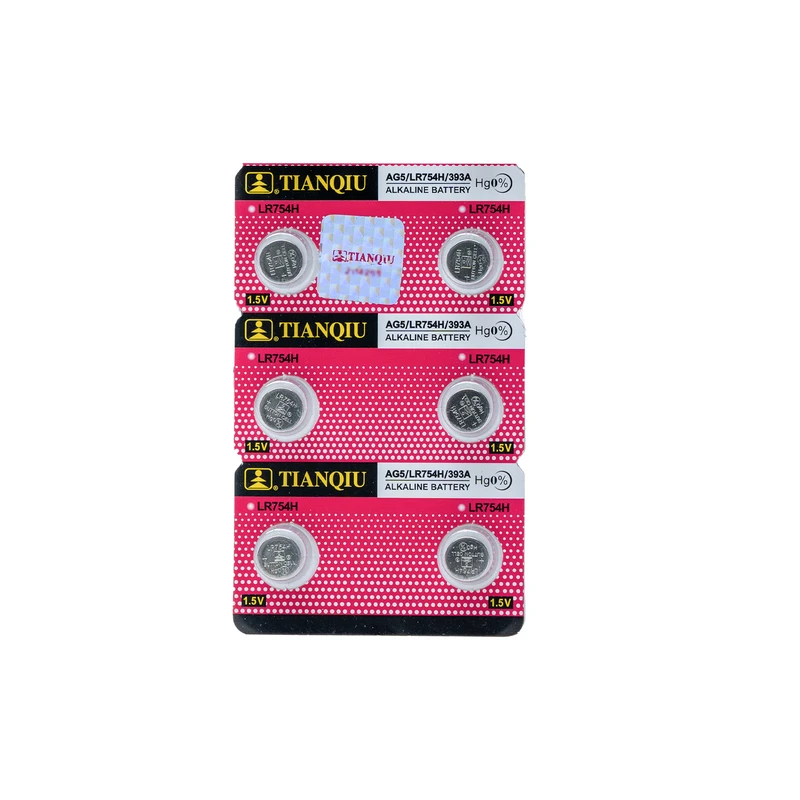 باتری سکه ای تیانکیو مدل AG5 – LR754H-Original بسته 6 عددی