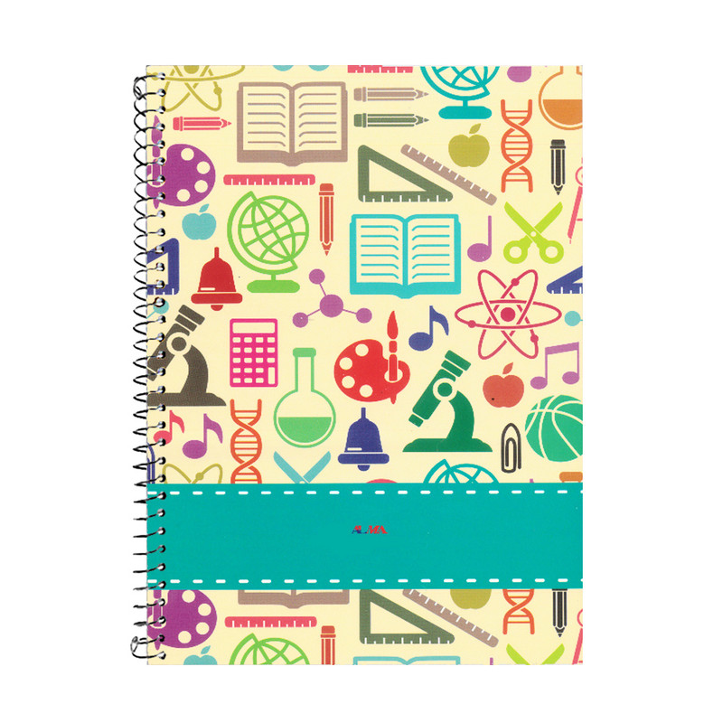 دفتر مشق 100 برگ آلما طرح FORMULA مدل مقوایی کد 7190