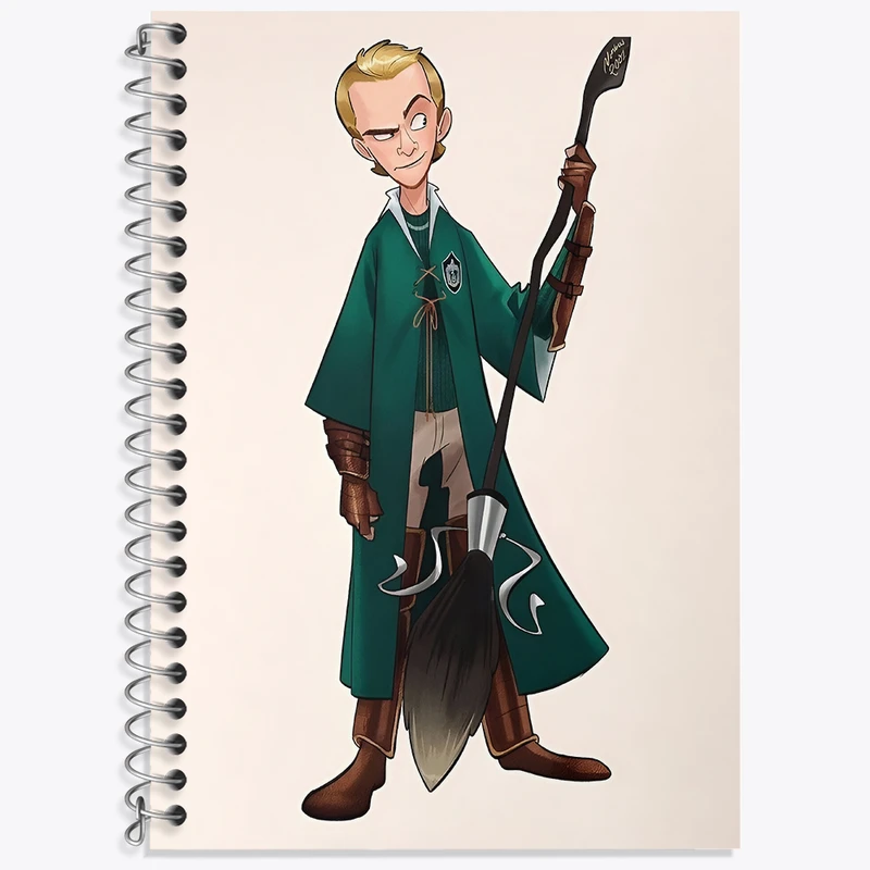 دفتر زبان 50 برگ خندالو مدل سه خط طرح مالفوی هری پاتر (Harry Potter) کد N2458