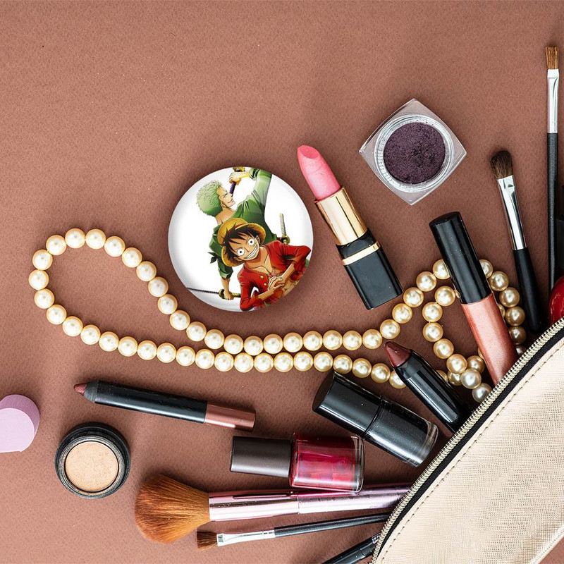 آینه جیبی خندالو مدل لوفی و زورو انیمه وان پیس One Piece  کد 11443