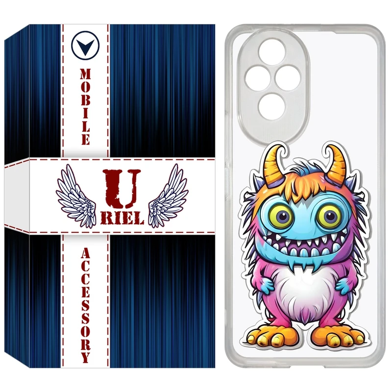 کاور یوریل مدل Clear کد 50 طرح میکروب مناسب برای گوشی موبایل آنر 200