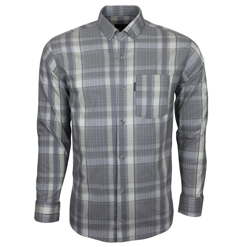 پیراهن آستین بلند یقه برگردان مردانه مدل چهارخانه کش جیبدار کلاسیک 2