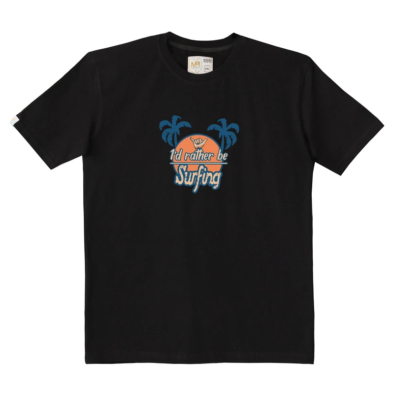 تی شرت آستین کوتاه مردانه مسترمانی مدل موج سواری و نخل