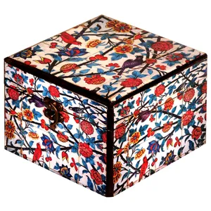 جعبه هدیه چوبی طرح گلبرگ کد 01