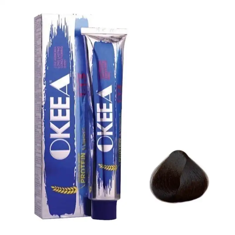 رنگ مو اکیا سری زیتونی شماره 4.3 حجم 200 میلی لیتر رنگ قهوه ای زیتونی متوسط