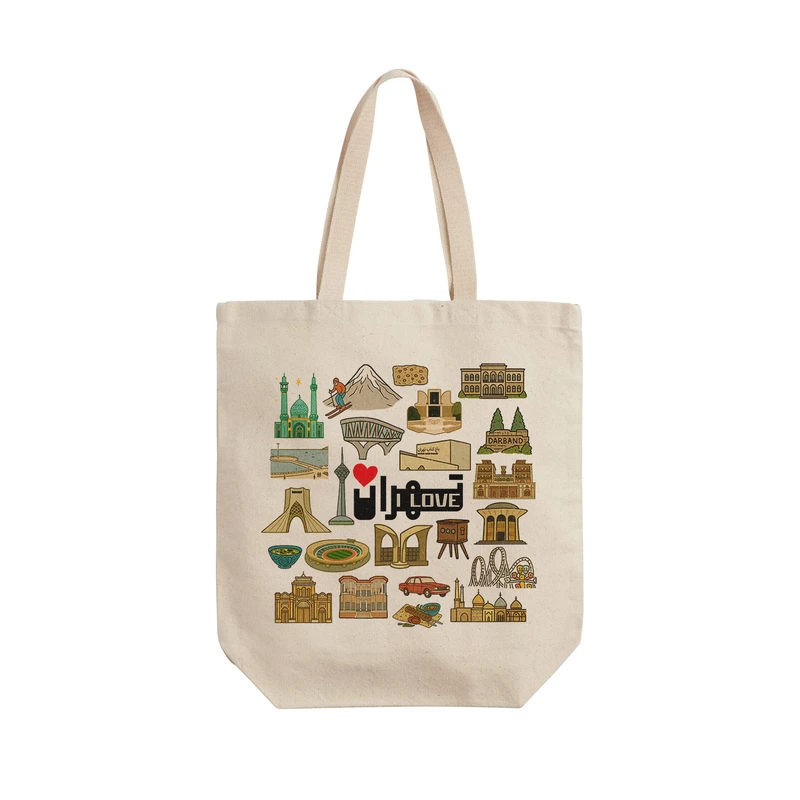 ساک خرید ترمه طراحان ایده مدل نمادهای شهر تهران کد map1805 - L