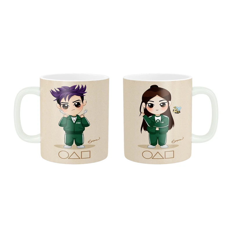 ماگ پادآفرین طرح فانتزی مدل ست گیم و بازی اسکوئید گیم کد 022 مجموعه دو عددی