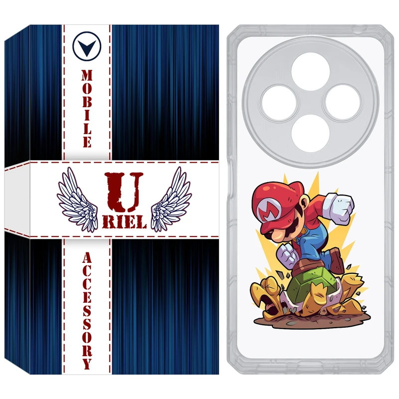 کاور یوریل مدل Clear کد 64 طرح ماریو مناسب برای گوشی موبایل شیائومی Redmi 14C / Poco C75