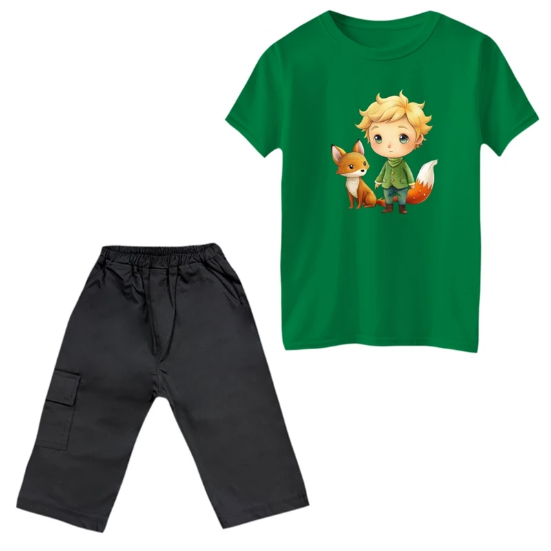 ست تی‌شرت و شلوارک پسرانه مدل شازده کوچولو