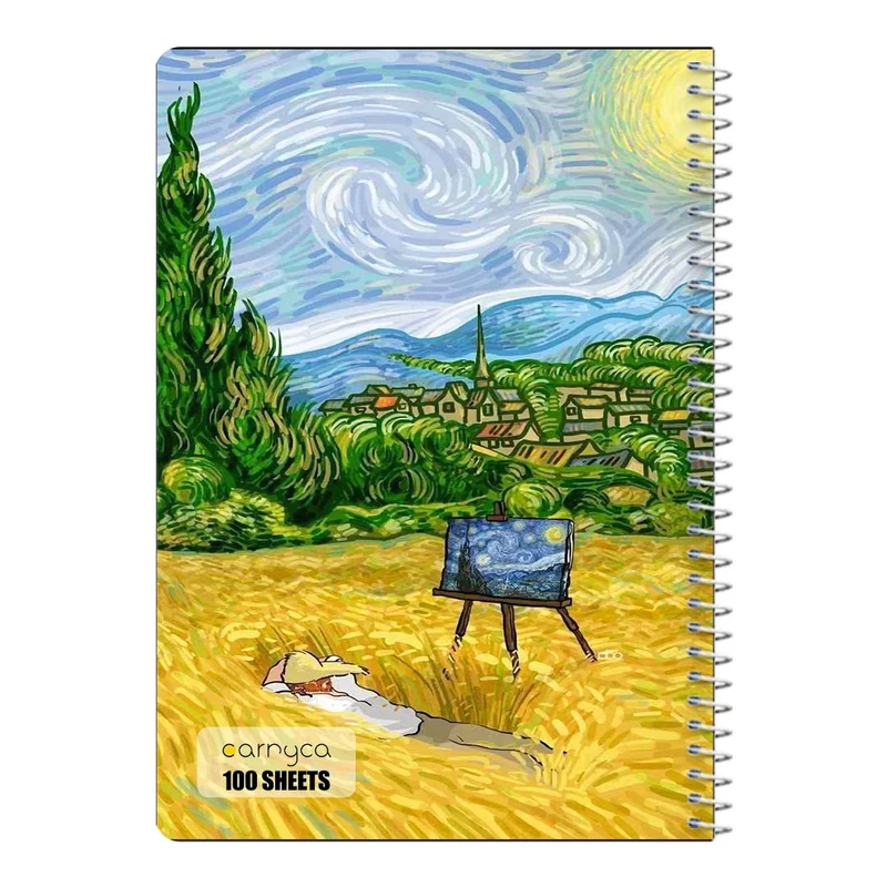 دفتر مشق 100 برگ سیمی کارنیکا طرح فانتزی ون گوگ Van Gogh Fantasy کد 48597