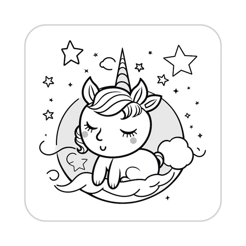 زیر لیوانی کاکتی طرح اسب تک شاخ و یونیکورن مدل mp30433