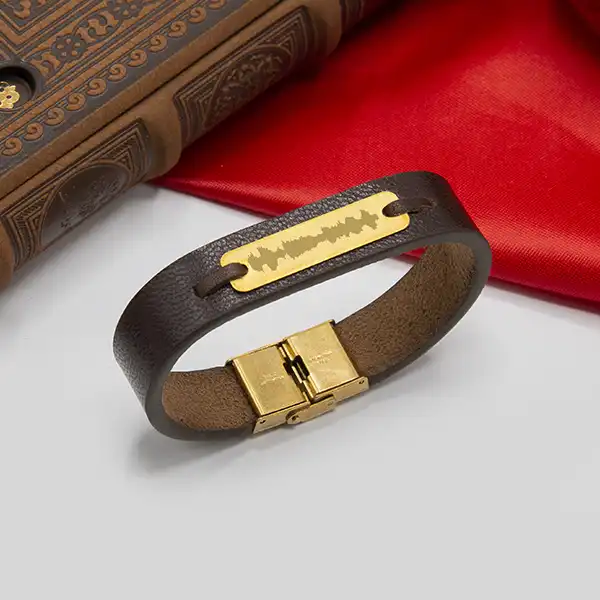 دستبند نقره مدل فرکانس صدا کد F1547