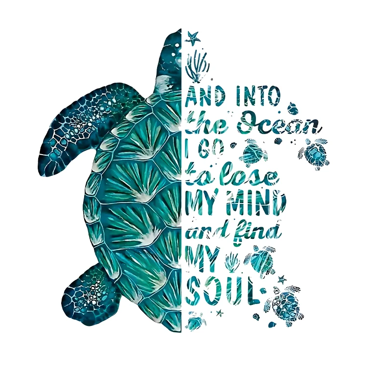 استیکر پارچه و لباس پاد آفرین مدل انگیزشی طرح لاک پشت کد S5154