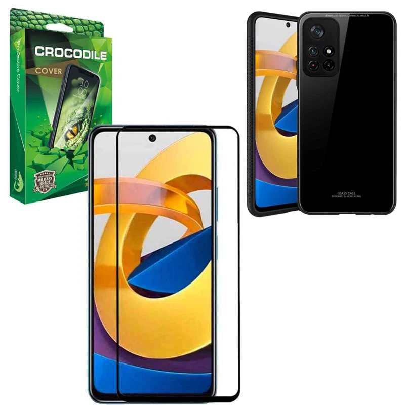 کاور کروکودیل مدل PG-CO-2BND مناسب برای گوشی موبایل شیائومی Poco M4 Pro 5G به همراه محافظ صفحه نمایش