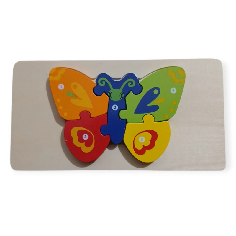 پازل آموزشی مدل چوبی برجسته طرح پروانه