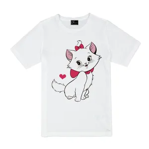 تی شرت دخترانه مدل cat کد J88 رنگ سفید