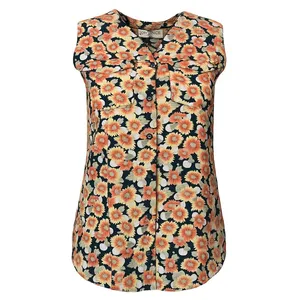 شومیز بدون آستین یقه هفت زنانه مدل آفتابگردون