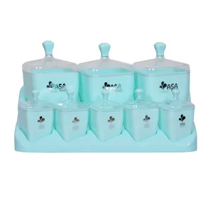 ست جا ادویه 8 پارچه آسا پلاستیک مدل بهارات