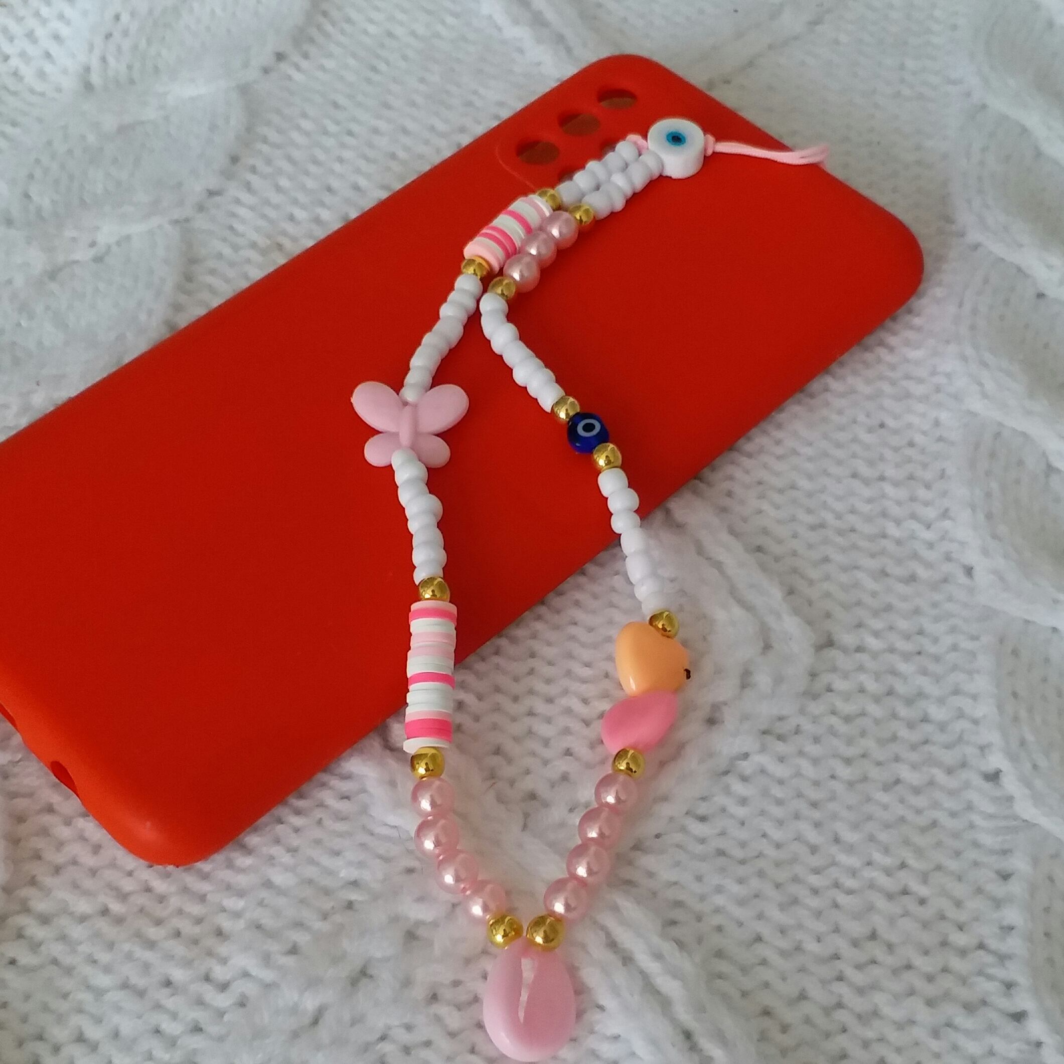 آویز موبایل مدل صدف قلب AM145