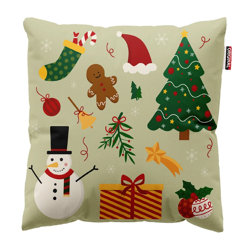 کوسن پاد آفرین مدل کریسمس مبارک کد PK302749 سایز 30*30 سانتی متر