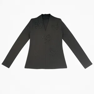 بلوز آستین بلند یقه ایستاده زنانه مدل zn6673