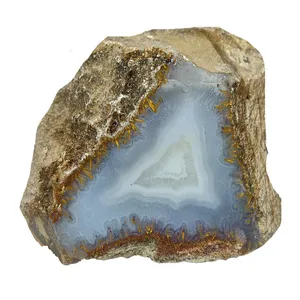 سنگ راف عقیق مدل مویی دودی کد P 106