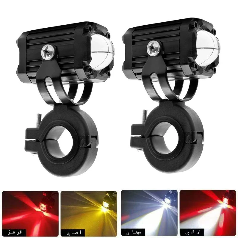عکس شماره 8 : چراغ پرژکتور موتورسیکلت مدل evil eye بسته دو عددی