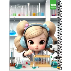 دفتر نقاشی 100 برگ بله طرح فانتزی دختر دانشمند کد A4-N474