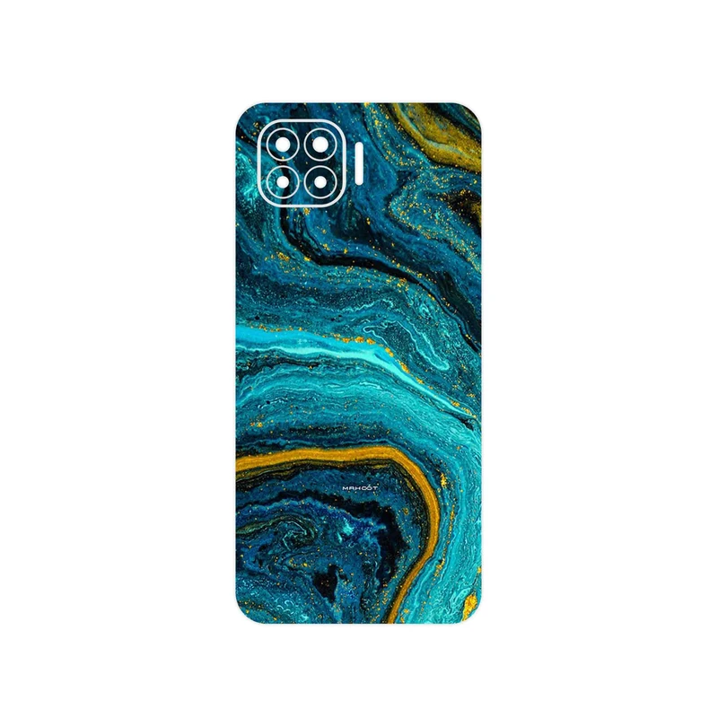 برچسب پوششی ماهوت مدل Turquoise marblewith golden streaks مناسب برای گوشی موبایل اپو A93