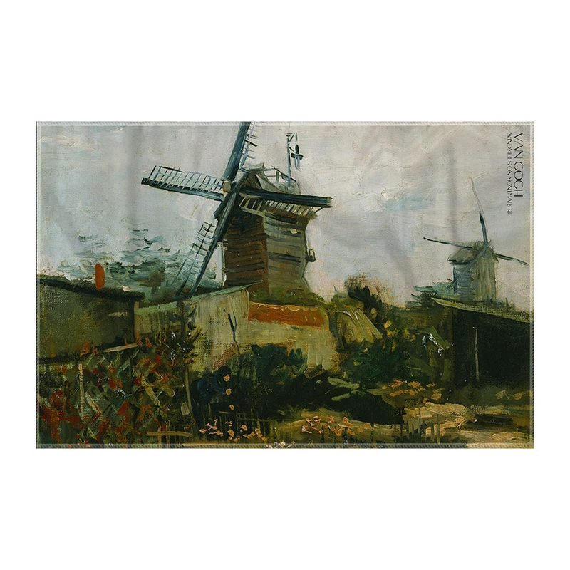 کاغذ کادو ترمه طراحان ایده مدل آسیاب های بادی در مون‌مارتر از ونگوگ کد art0043