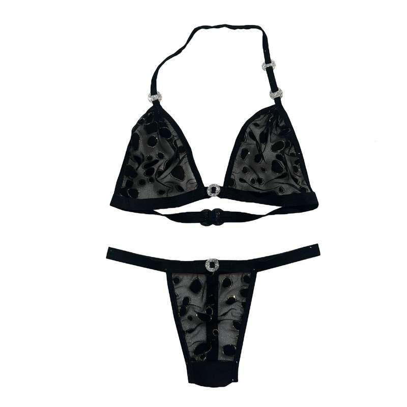 ست شورت و سوتین زنانه مدل توری مجموعه 6 عددی