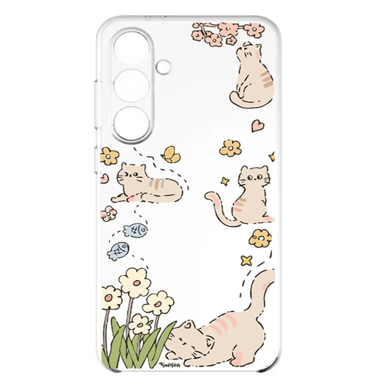کاور طرح Cat & Flower مناسب برای گوشی موبایل سامسونگ Galaxy A37