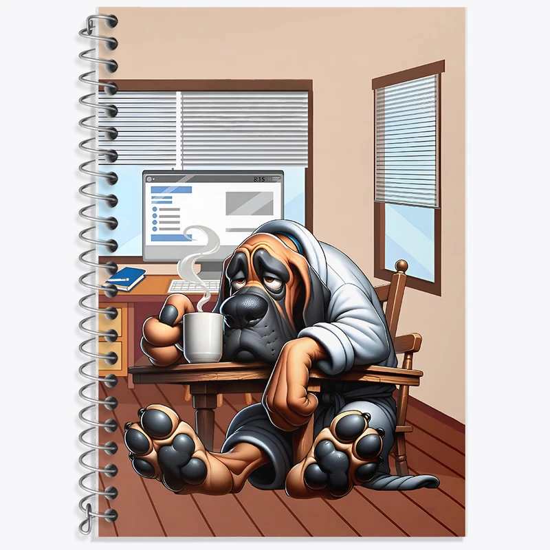 دفتر زبان 50 برگ خندالو مدل سه خط طرح سگ خسته کد F6150