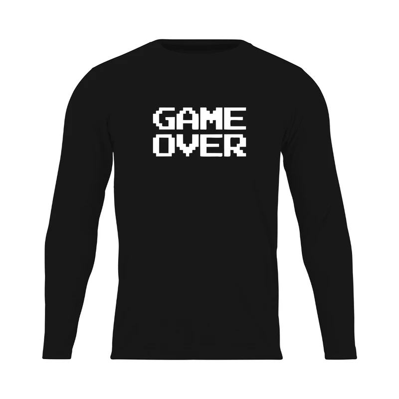 تی شرت آستین بلند مردانه مدل   game over_N1_0378 رنگ مشکی