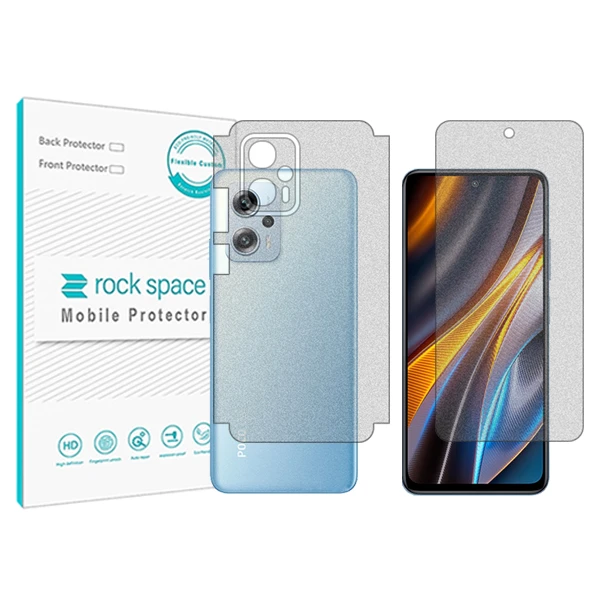 محافظ صفحه نمایش مات راک اسپیس مدل HyMTT مناسب برای گوشی موبایل شیائومی Poco X4 GT به همراه محافظ پشت