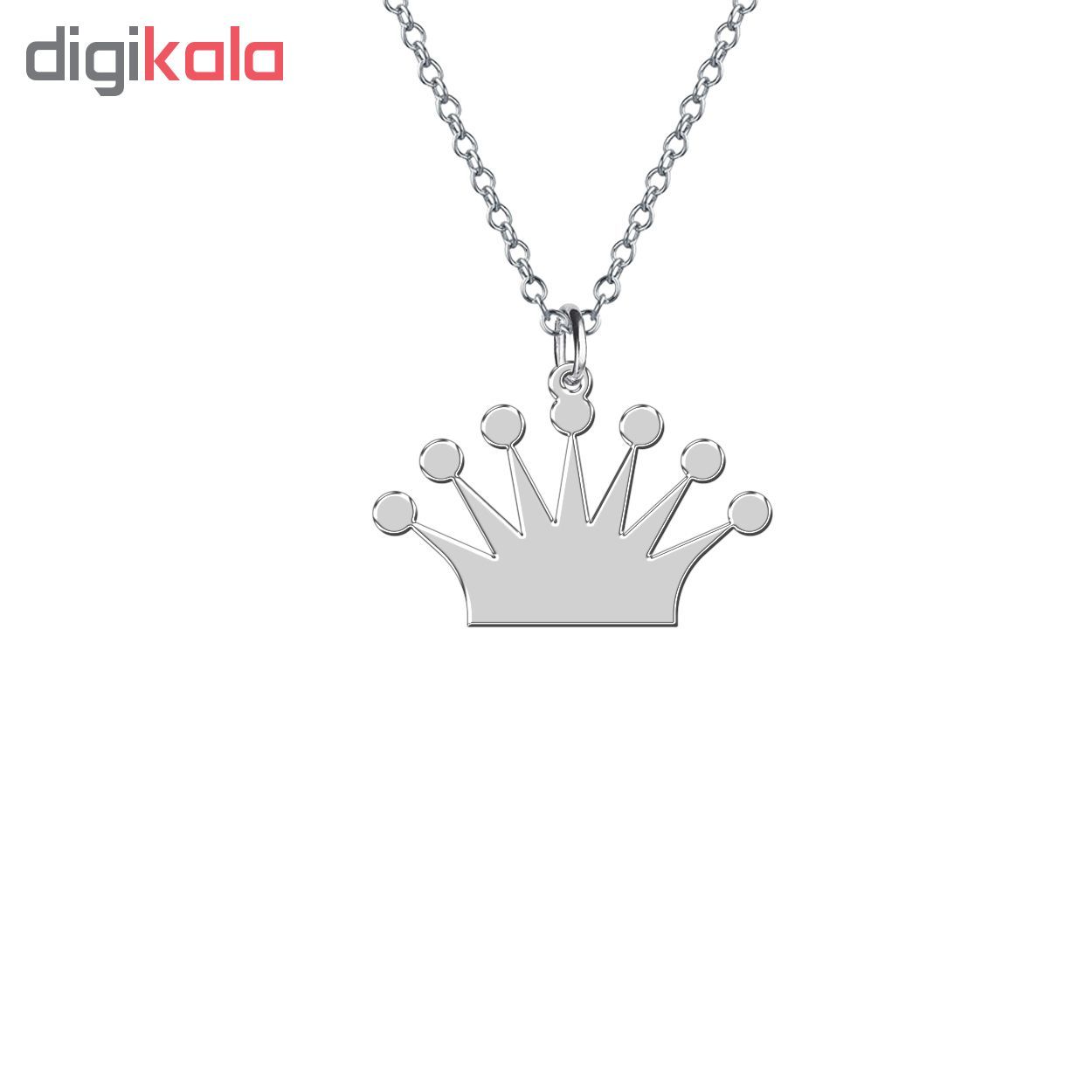 گردنبند نقره زنانه ترمه 1 طرح تاج کد E601 -  - 2