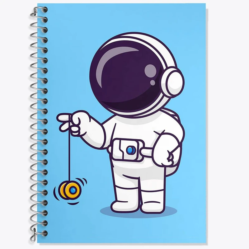 دفتر زبان 50 برگ خندالو مدل سه خط طرح فضانورد کد 25069