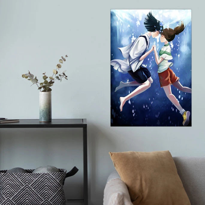 پوستر گوفی مدل انیمه شهر اشباح فانتزی و کیوت طرح Spirited Away Anime کد UNDR21