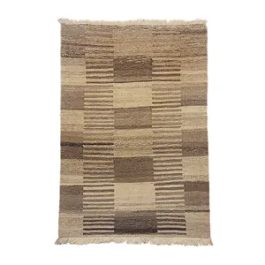 گلیم دستبافت یک و نیم متری طرح خود رنگ دکوراتیو کد 1501003