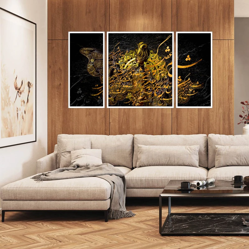 تابلو بکلیت طرح مدرن دیجیتال آرت مدل W-2948 مجموعه 3 عددی