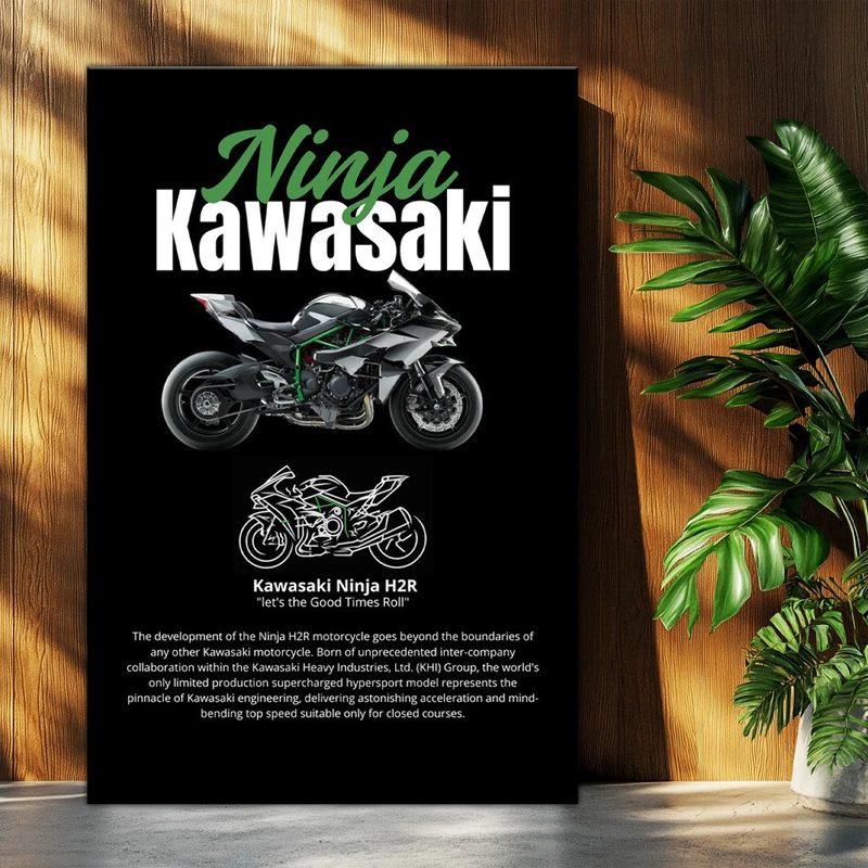 تابلو شاسی بکلیت طرح موتور سنگین نینجا کاوازاکی NINJA KAWASAKI H2R مدل T-po1680