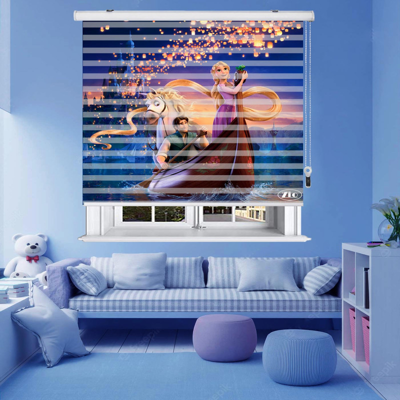 پرده زبرا زیو مدل K3129 Rapunzel سایز 200x150 سانتی متر