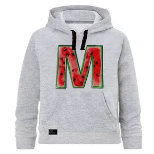 هودی دخترانه مدل حرف M یلدایی کد J73 رنگ طوسی