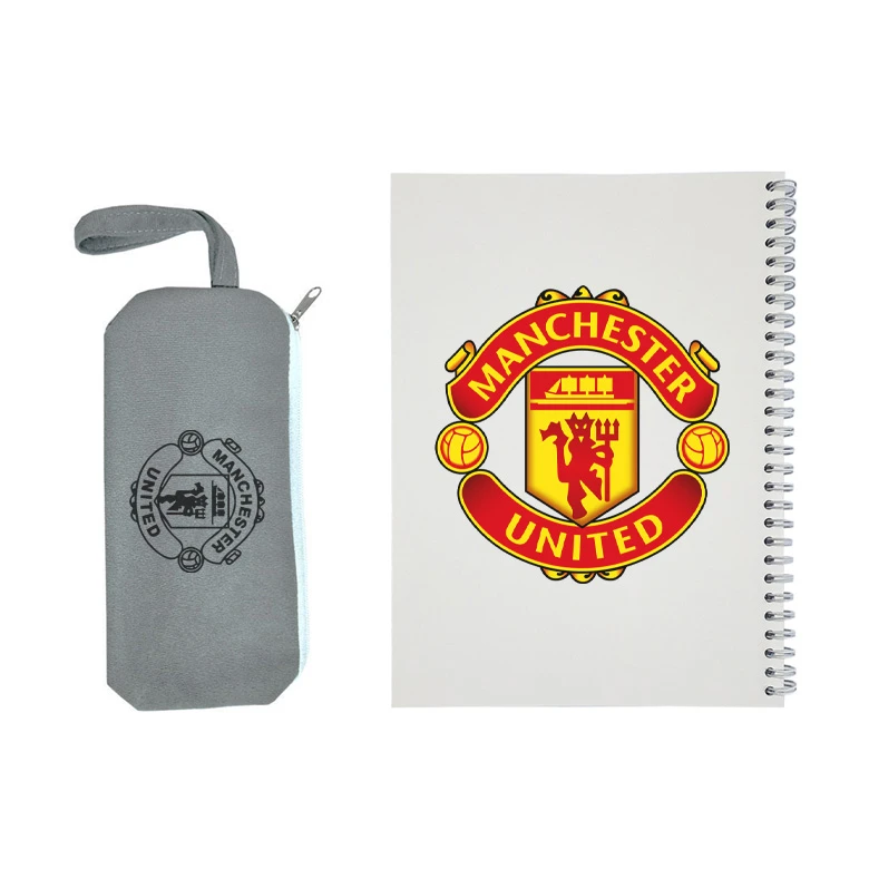دفتر مشق 50 برگ مدل منچستر یونایتد به همراه جامدادی