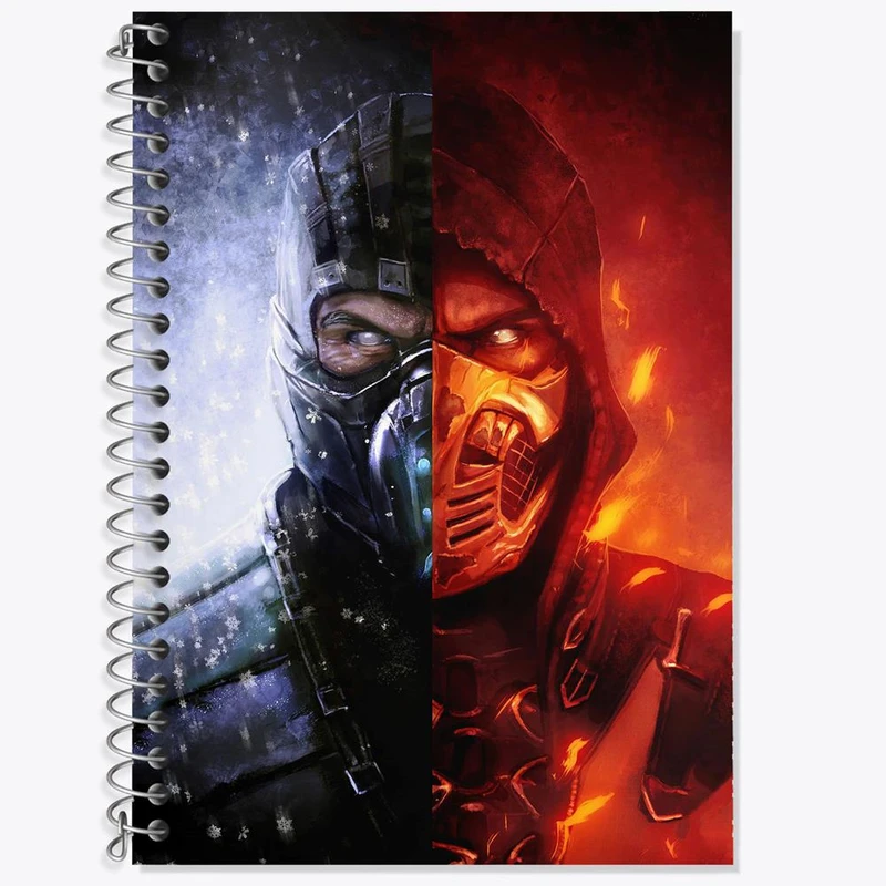 دفتر زبان 50 برگ خندالو مدل سه خط طرح بازی مورتال کمبت Mortal Kombat کد 29790