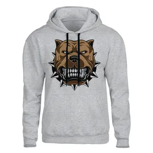 هودی مردانه مدل سگ کد B23 رنگ طوسی