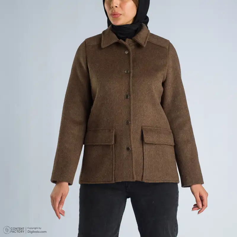 پالتو زنانه گردیه مدل 330108 رنگ قهوه ای