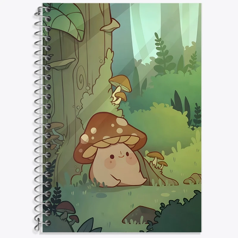 دفتر زبان 50 برگ خندالو مدل دو خط طرح قارچ کد F1362